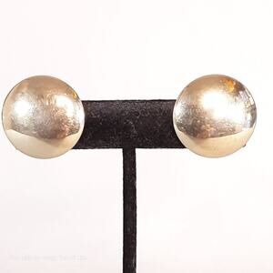 1950s Coro Button Earrings Golden Clip Ons